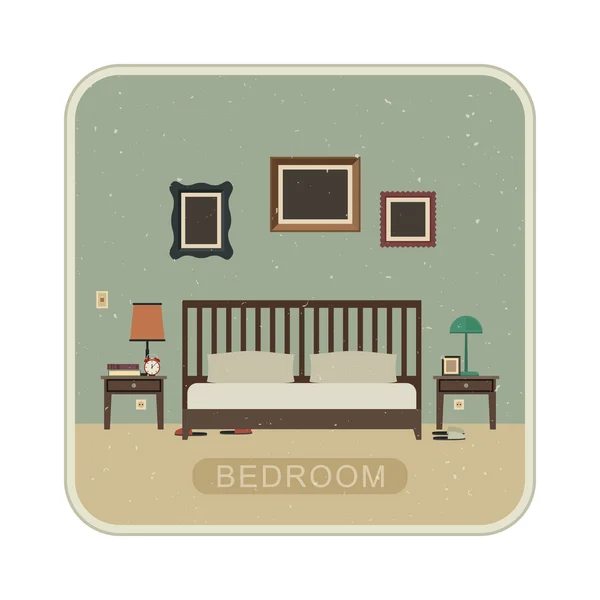 Bedroom with furniture. — Stock Vector