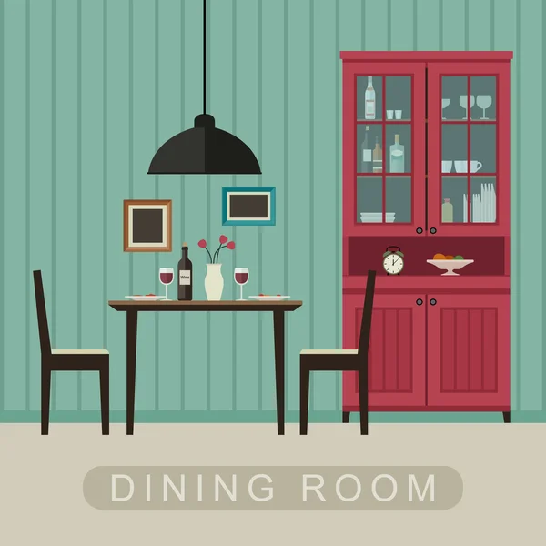 Dining room interior. — Stock Vector