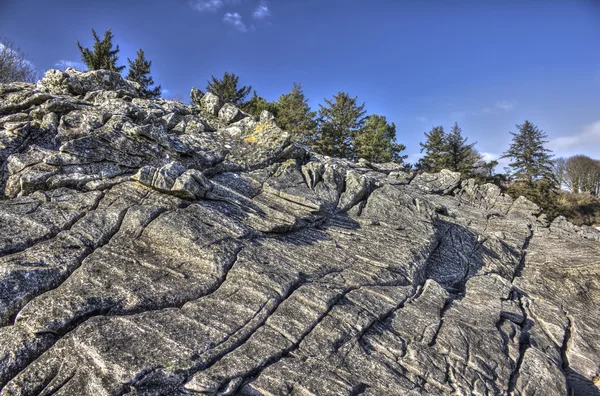Formaciones y árboles de roca Powillimount HDR — Foto de Stock
