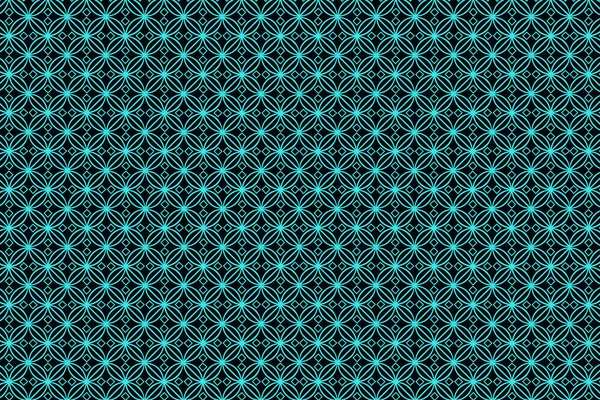 Seamless Pattern Stylish Texture Ornate Circles Turquoise Black Repeating Background — Stock Photo, Image
