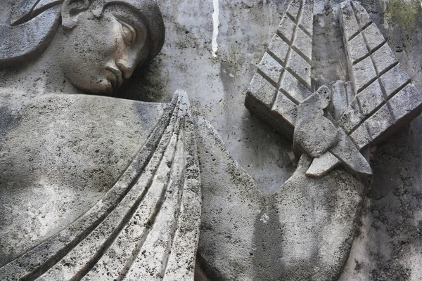 Escultura Mármore Close Homem Gigante Realizado Idade Fascista Italiano Localizado — Fotografia de Stock