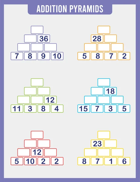 Math Worksheet Practice Print Page — 스톡 벡터