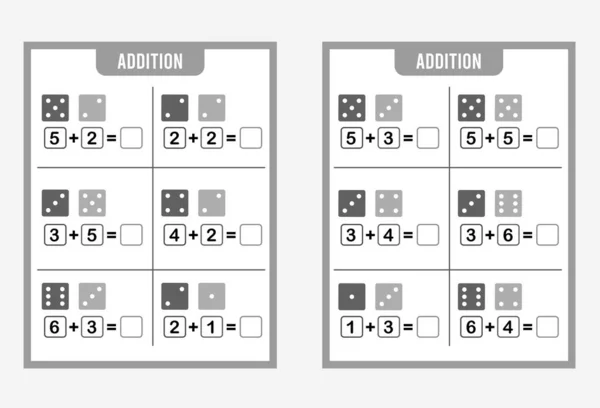 Cuenta Juego Para Niños Preescolares Juego Educativo Matemáticas Hojas Cálculo — Vector de stock