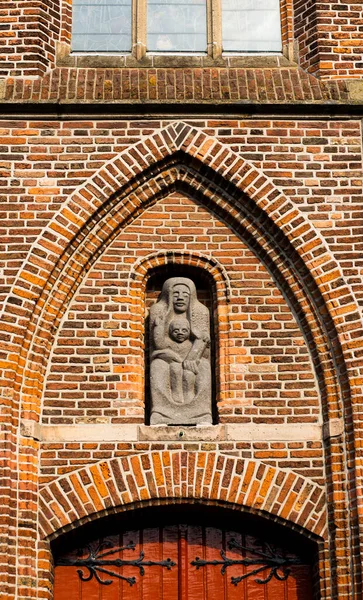 Pared Ladrillo Con Arco Estatua Países Bajos — Foto de Stock