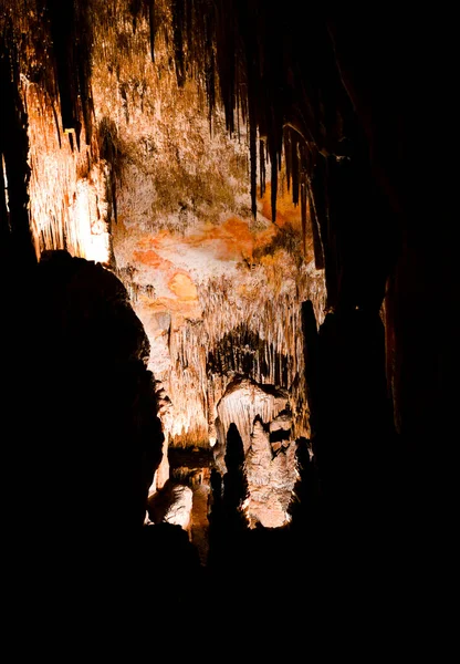 Vista Interior Cueva Con Estalactitas — Foto de Stock