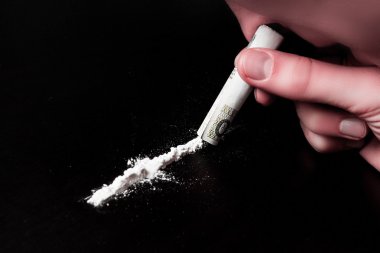 kokain ve para masaya