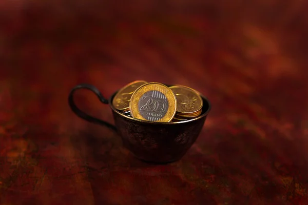 Forint. ezer forint. penny, a trifle, coins on a dark background. — Stock Photo, Image