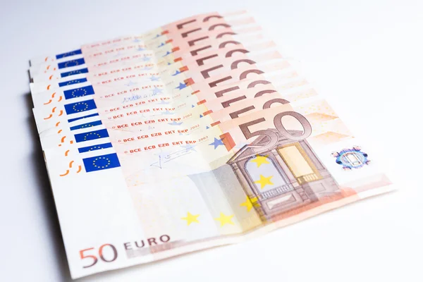 Geld Euromünzen und Banknoten Hintergrund — Stockfoto