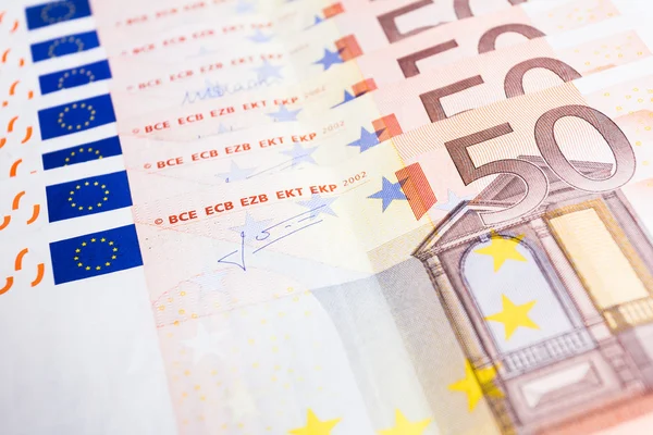 Geld Euromünzen und Banknoten Hintergrund — Stockfoto