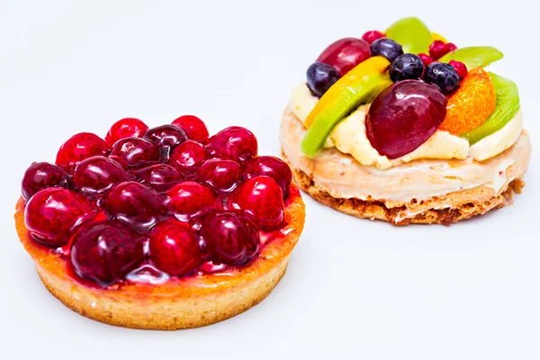 Fruits dessert  with cream — Stock Photo, Image