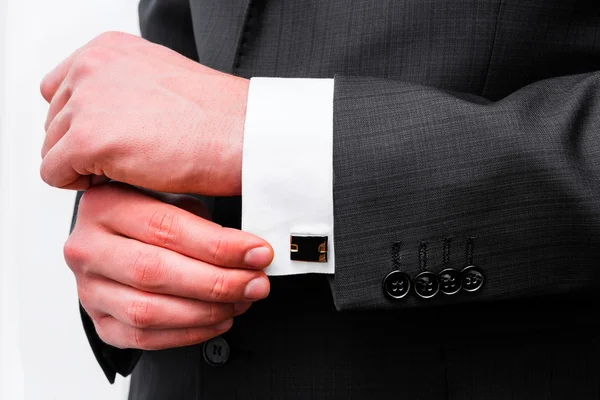 Cuff links on a tie — Stock Photo, Image