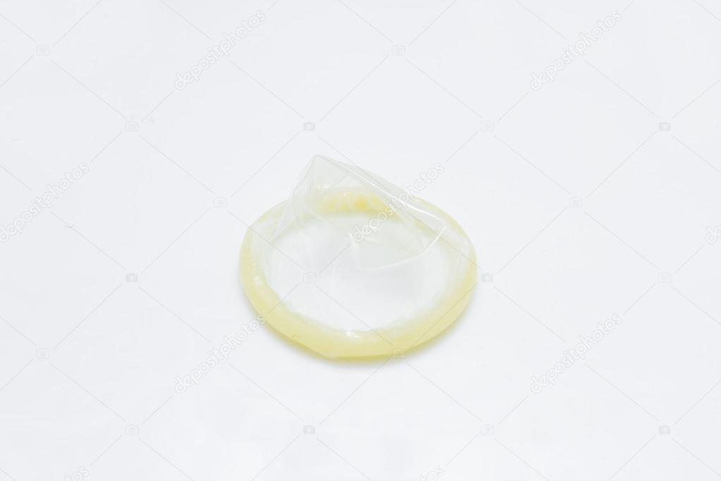 condom on white background