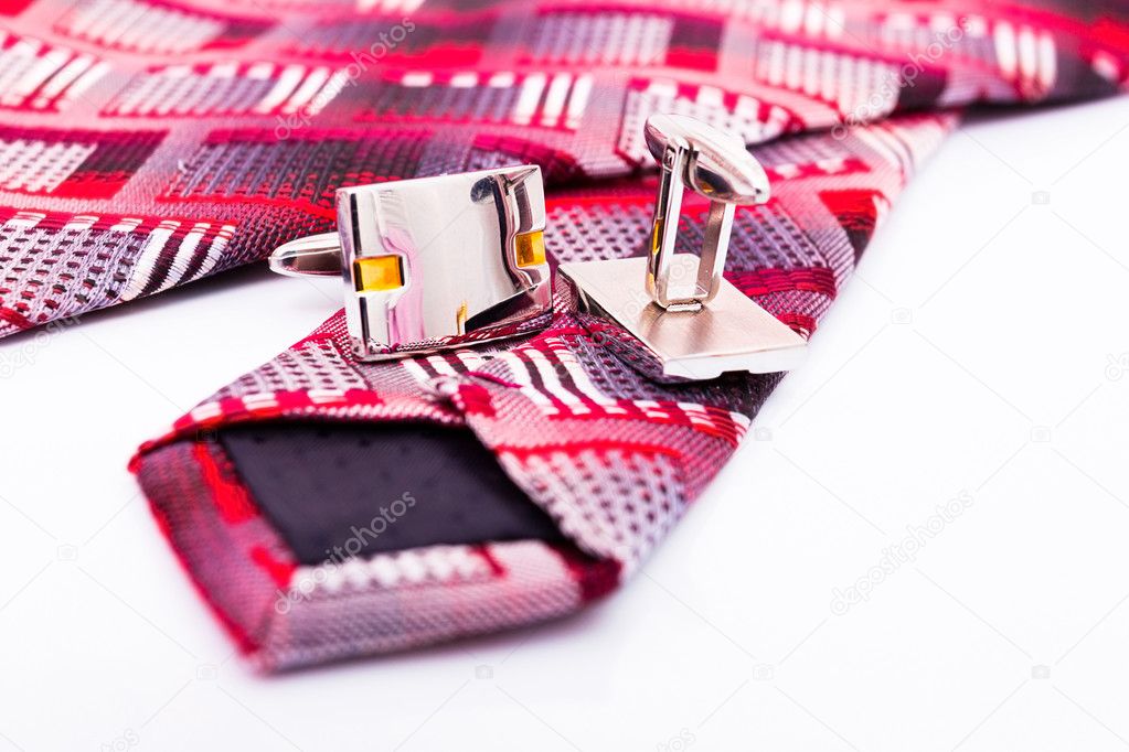 cuff links on a tie
