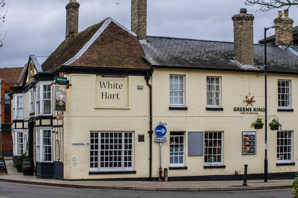 White Hart Hotel Greene King Inns Braintree Großbritannien Einem Bewölkten — Stockfoto