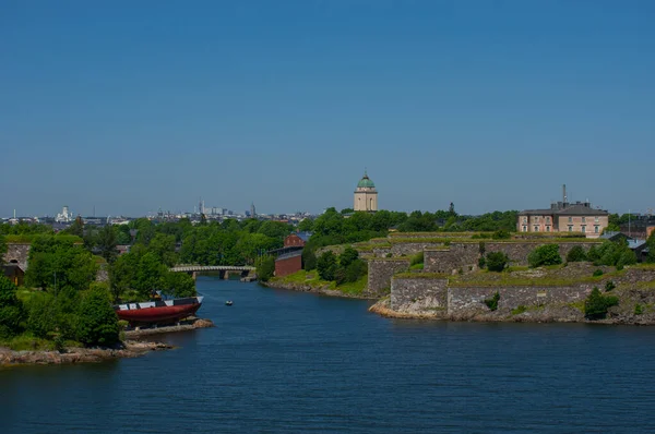 Vue Helsinki Île Bord Mer Baltique Avec Ville Arrière Plan — Photo