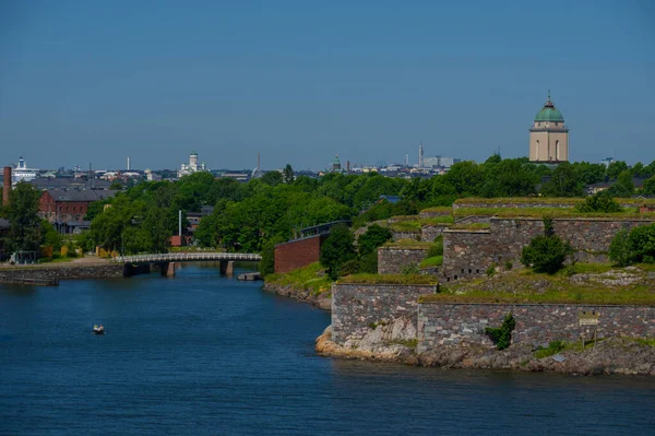 Vue Helsinki Île Bord Mer Baltique Avec Ville Arrière Plan — Photo