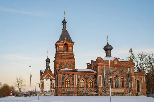 Észt Apostoli Ortodox Egyház Gyülekezetének Angerja Kohila Temploma Napos Téli — Stock Fotó