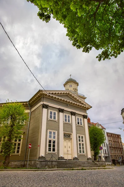 Rigaer Herz Jesu Evangelisch Lutherische Kirche Einem Trüben Frühlingstag — Stockfoto