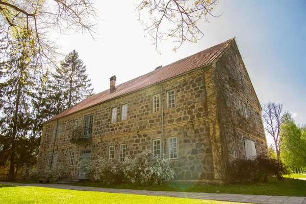 Oud Middeleeuws Huis Kleine Letse Stad Turaida Letland Zonnige Zomerdag — Stockfoto