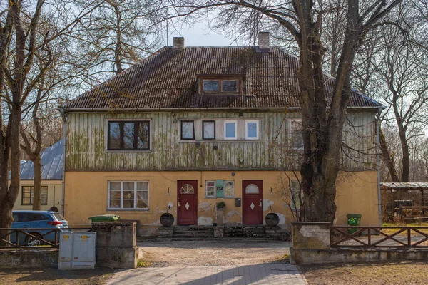 Ancienne Maison Historique Bois Dans Centre Ville Tallinn Estonien Kesklinn — Photo