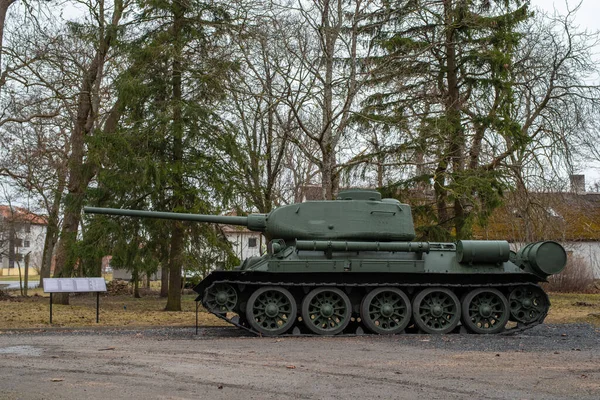 Tank Frente Del Museo Guerra Estonia Museo General Laidoner Día — Foto de Stock