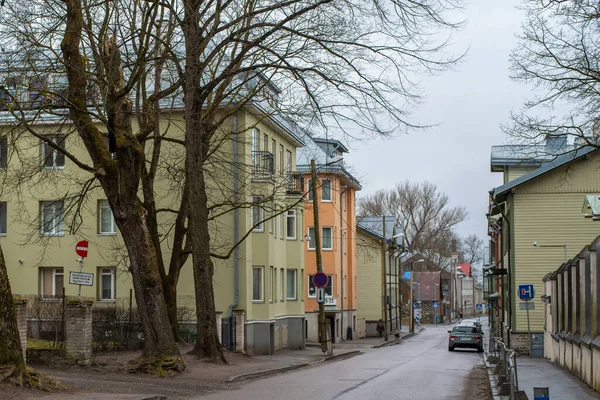 Rue Wismari Dans Centre Ville Tallinn Estonien Kesklinn Par Une — Photo