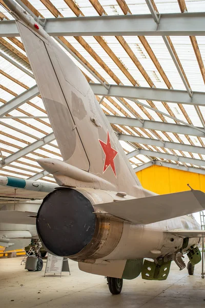 Ogon Myśliwca Mig 21Bis Estońskim Muzeum Lotnictwa — Zdjęcie stockowe