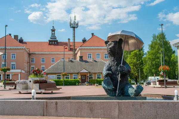 Fountain Fun Ott Bruno Kadak Bronze Sculpture Otepaa Central Square — Stock Photo, Image