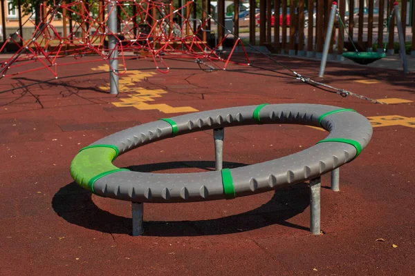 Parque Infantil Livre Vazio Centro Cidade Otepaa Dia Quente Verão — Fotografia de Stock