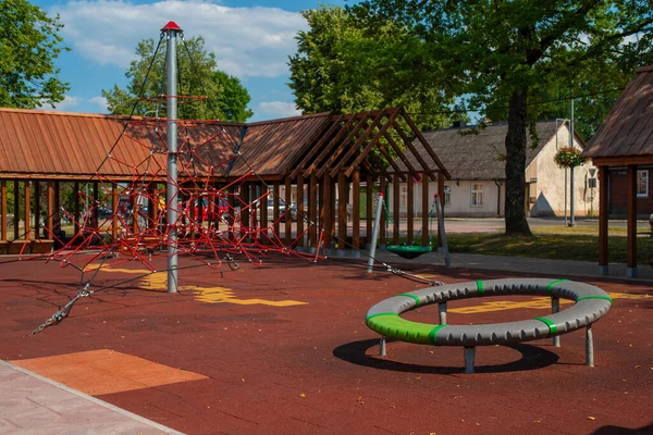 Parque Infantil Vacío Aire Libre Centro Otepaa Día Caluroso Verano — Foto de Stock