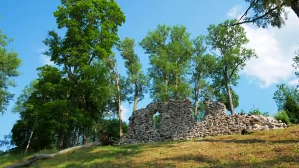 Ruïnes Van Helme Order Castle Een Zonnige Zomeravond — Stockvideo