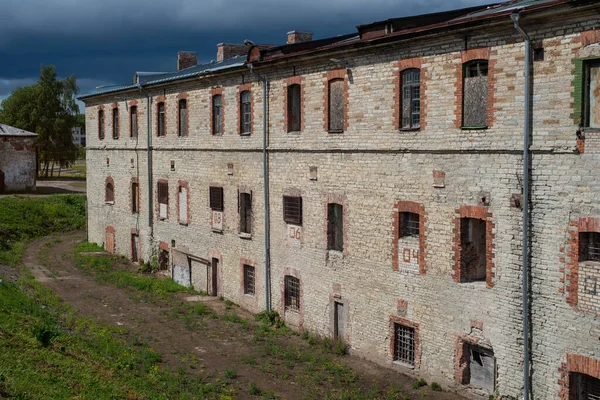 Opuštěné Vězení Patarei Estonsko Patarei Vangla Proti Bouřlivé Obloze Tallinn — Stock fotografie