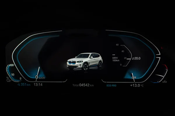 새로운 Bmw Ix3 계기판을 닫습니다 현대의 자동차 — 스톡 사진