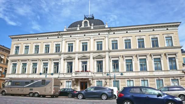 Helsinki Şehir Manzarası Güneşli Bir Yaz Gününde Finlandiya Anayasa Mahkemesi — Stok video