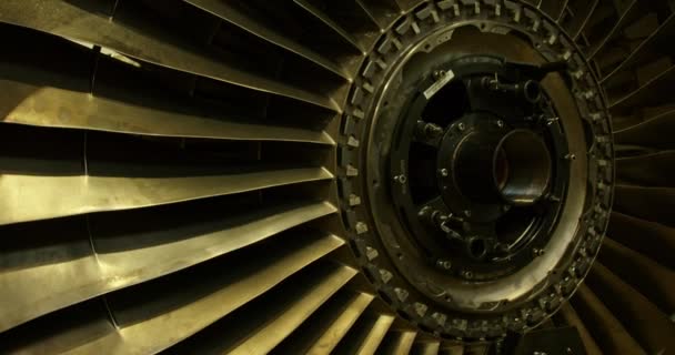Concept Aircraft Maintenance Close Footage Jet Turbine Engine — Stock Video