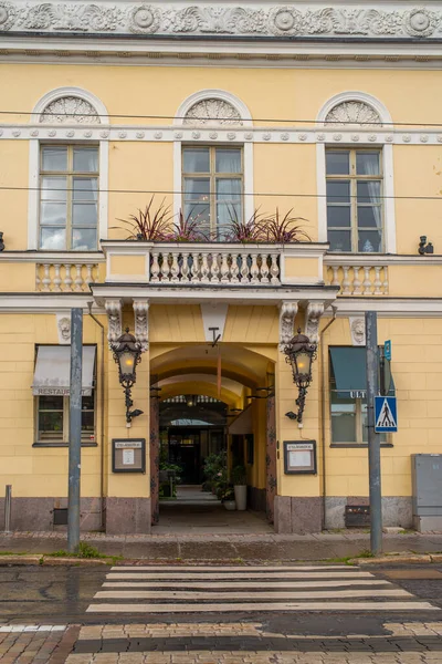 Eingang Zum Italienischen Restaurant Ultima Fiasco Stadtzentrum Von Helsinki Einem — Stockfoto