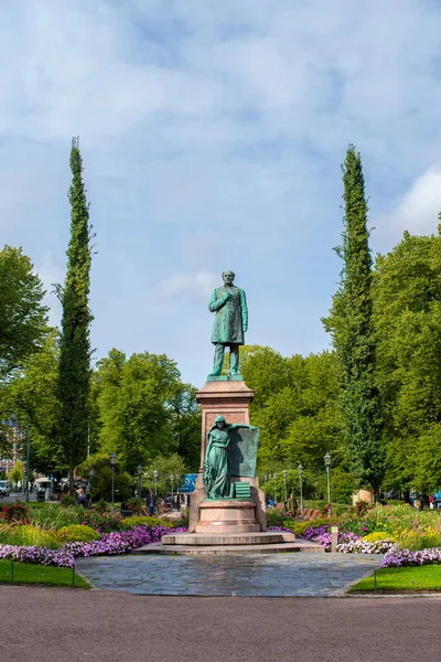 Statue Johan Ludvig Runeberg Poète Finlandais Dans Parc Esplanade Centre — Photo