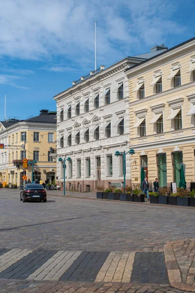 Helsinki Stadsgezicht Historische Gebouwen Pohjoisesplanadi Straat Het Centrum Van Stad — Stockfoto