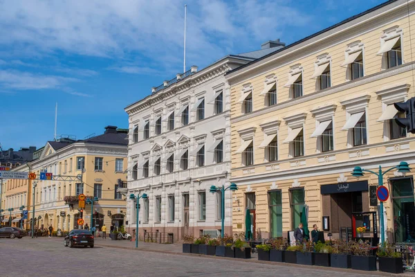 Helsinki Stadsgezicht Historische Gebouwen Pohjoisesplanadi Straat Het Centrum Van Stad — Stockfoto