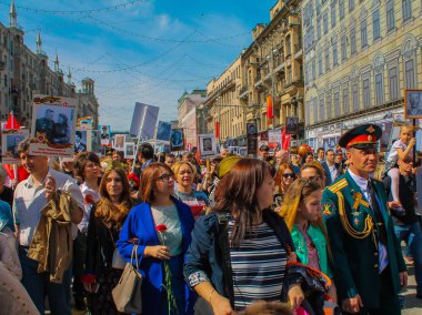 Immortal regiment of Moscow May 9, 2015. 70 Years of Victory