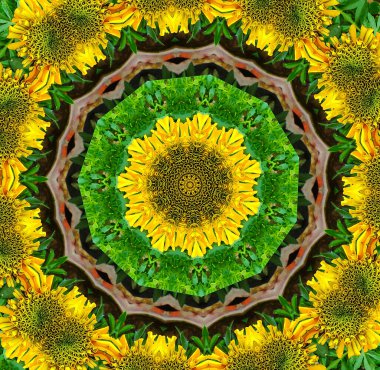 Mandala Kaleydoskop Soyut İllüstrasyon