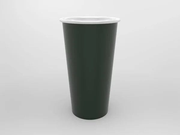 Black Plastic Cup Isolated — Stock Photo, Image