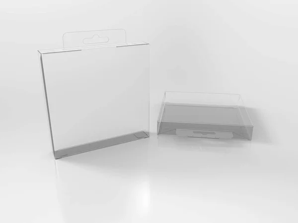 3Dレンダリングプロダクトパッケージテンプレート — ストック写真
