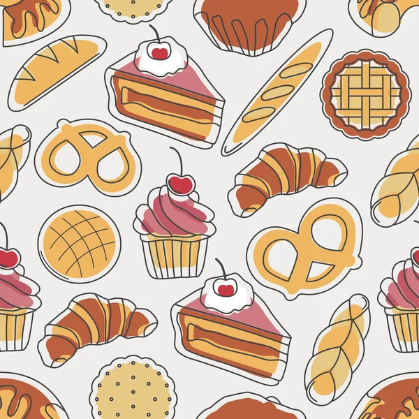 Bakery seamless pattern — Stock Vector