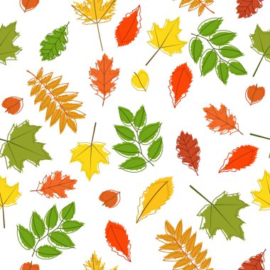 vektör seamless modeli ile renkli sonbahar yaprakları.