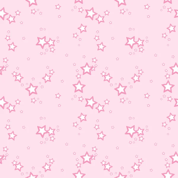 Vektor-Muster Hintergrund mit rosa Sternen — Stockvektor