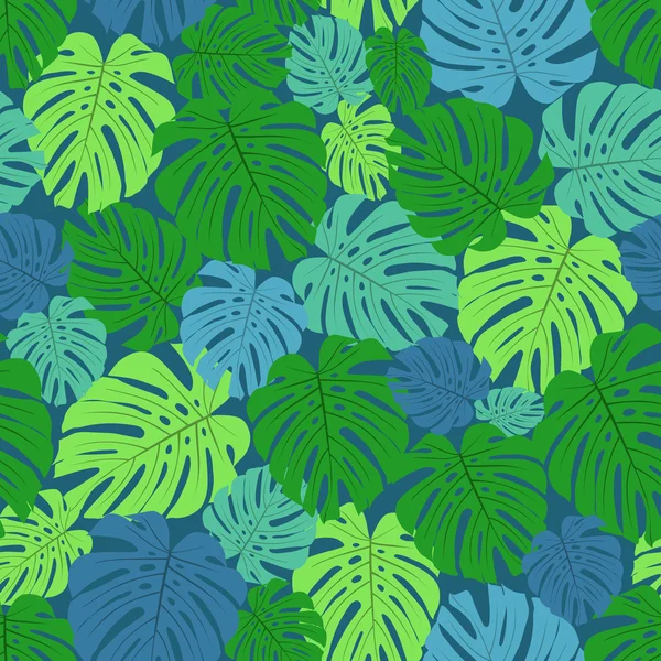 Seamless pattern with green leaves — Stock Vector