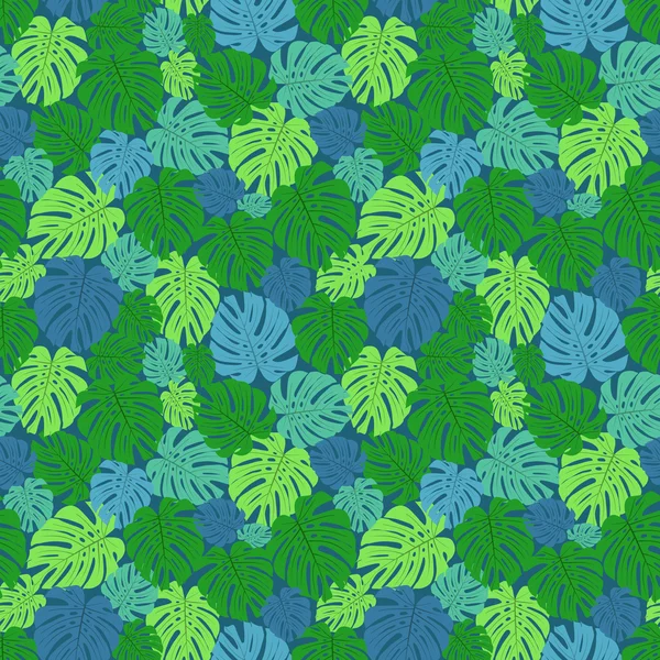 Seamless pattern with green leaves — Stock Vector