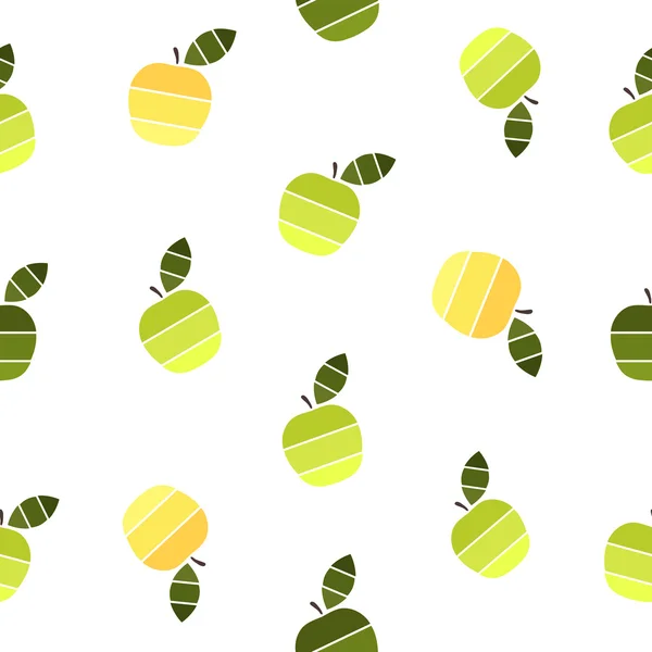 Seamless pattern of abstract apples on the whi background — Stock Vector