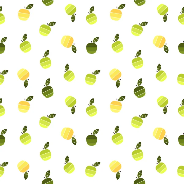 Naadloze patroon van abstracte appels op de witte achtergrond — Stockvector